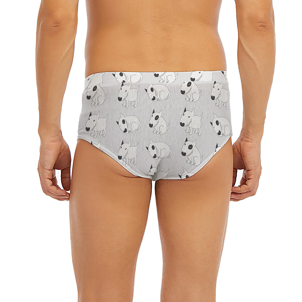 Doodle Bull Terrier Pattern Print Men's Briefs