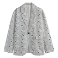 Doodle Bull Terrier Pattern Print Men's Cotton Blazer