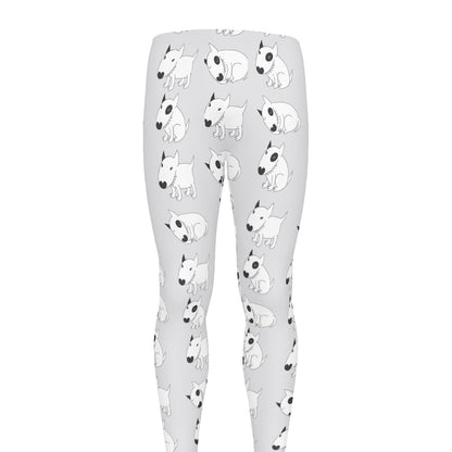 Doodle Bull Terrier Pattern Print Men's leggings