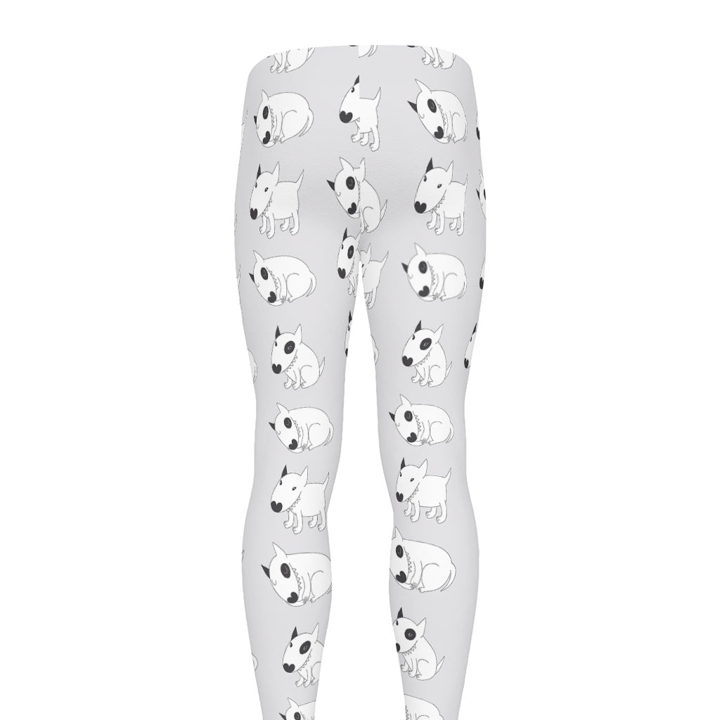 Doodle Bull Terrier Pattern Print Men's leggings