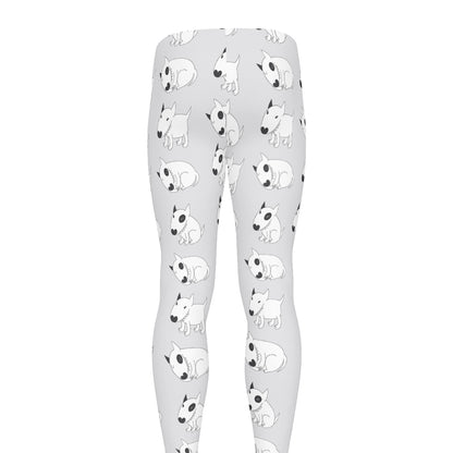 Doodle Bull Terrier Pattern Print Men's leggings
