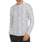 Doodle Bull Terrier Pattern Print Men's Long Sleeve Rash Guard