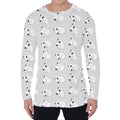 Doodle Bull Terrier Pattern Print Men's Long Sleeve T-Shirt