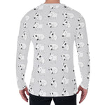 Doodle Bull Terrier Pattern Print Men's Long Sleeve T-Shirt