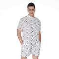 Doodle Bull Terrier Pattern Print Men's Romper
