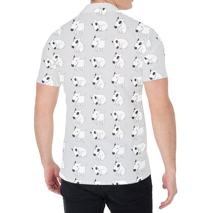 Doodle Bull Terrier Pattern Print Men's Shirt