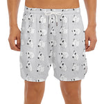 Doodle Bull Terrier Pattern Print Men's Split Running Shorts