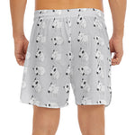 Doodle Bull Terrier Pattern Print Men's Split Running Shorts