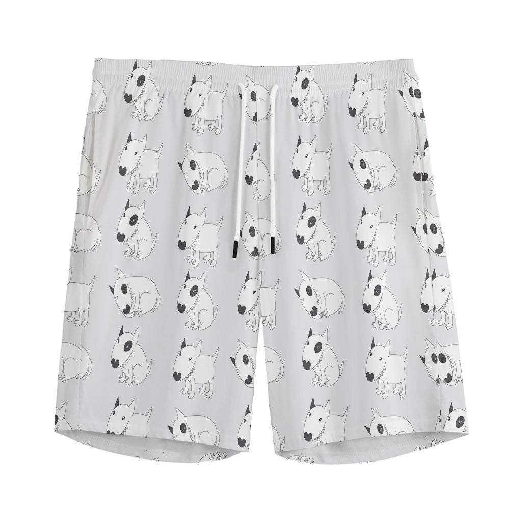 Doodle Bull Terrier Pattern Print Men's Sports Shorts