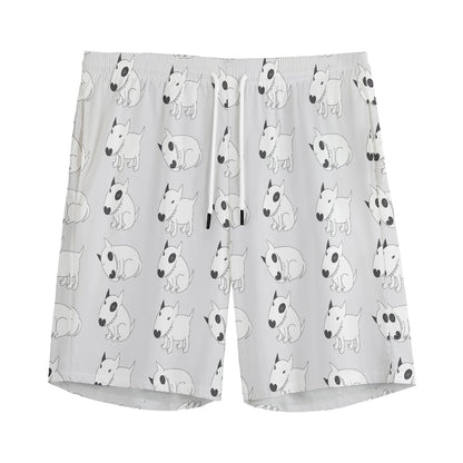 Doodle Bull Terrier Pattern Print Men's Sports Shorts