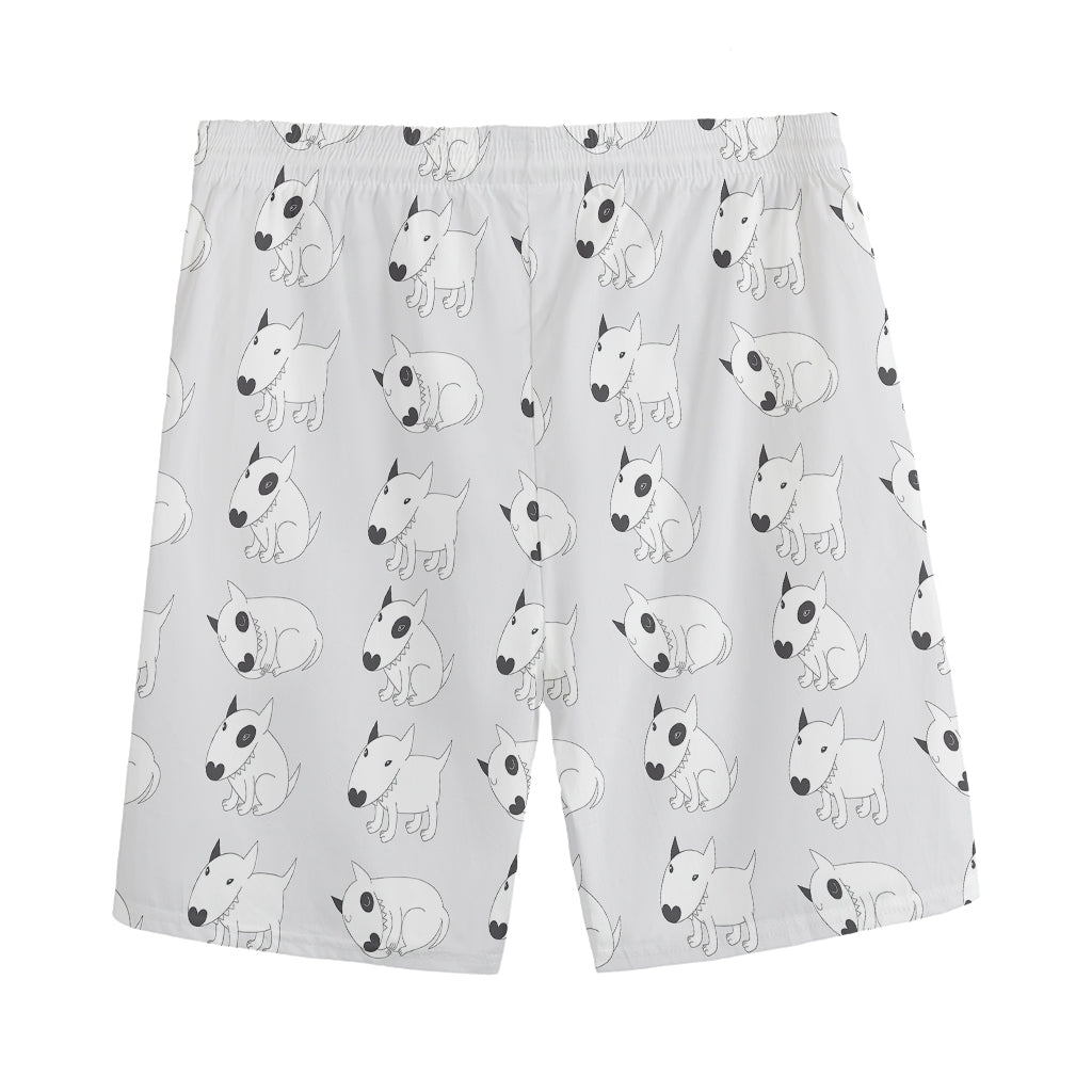 Doodle Bull Terrier Pattern Print Men's Sports Shorts