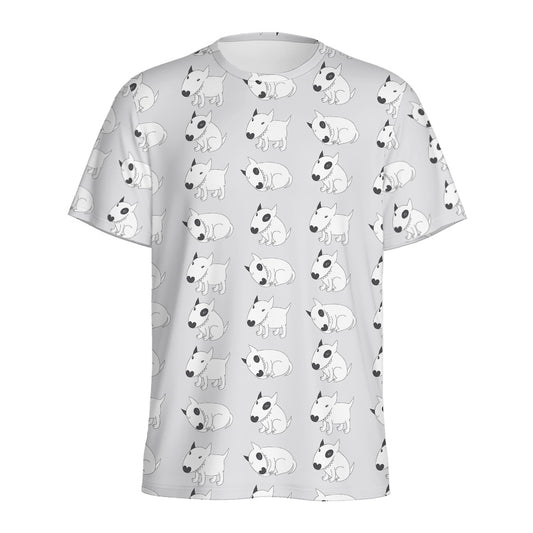 Doodle Bull Terrier Pattern Print Men's Sports T-Shirt