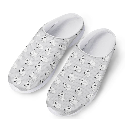 Doodle Bull Terrier Pattern Print Mesh Casual Shoes