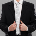 Doodle Bull Terrier Pattern Print Necktie
