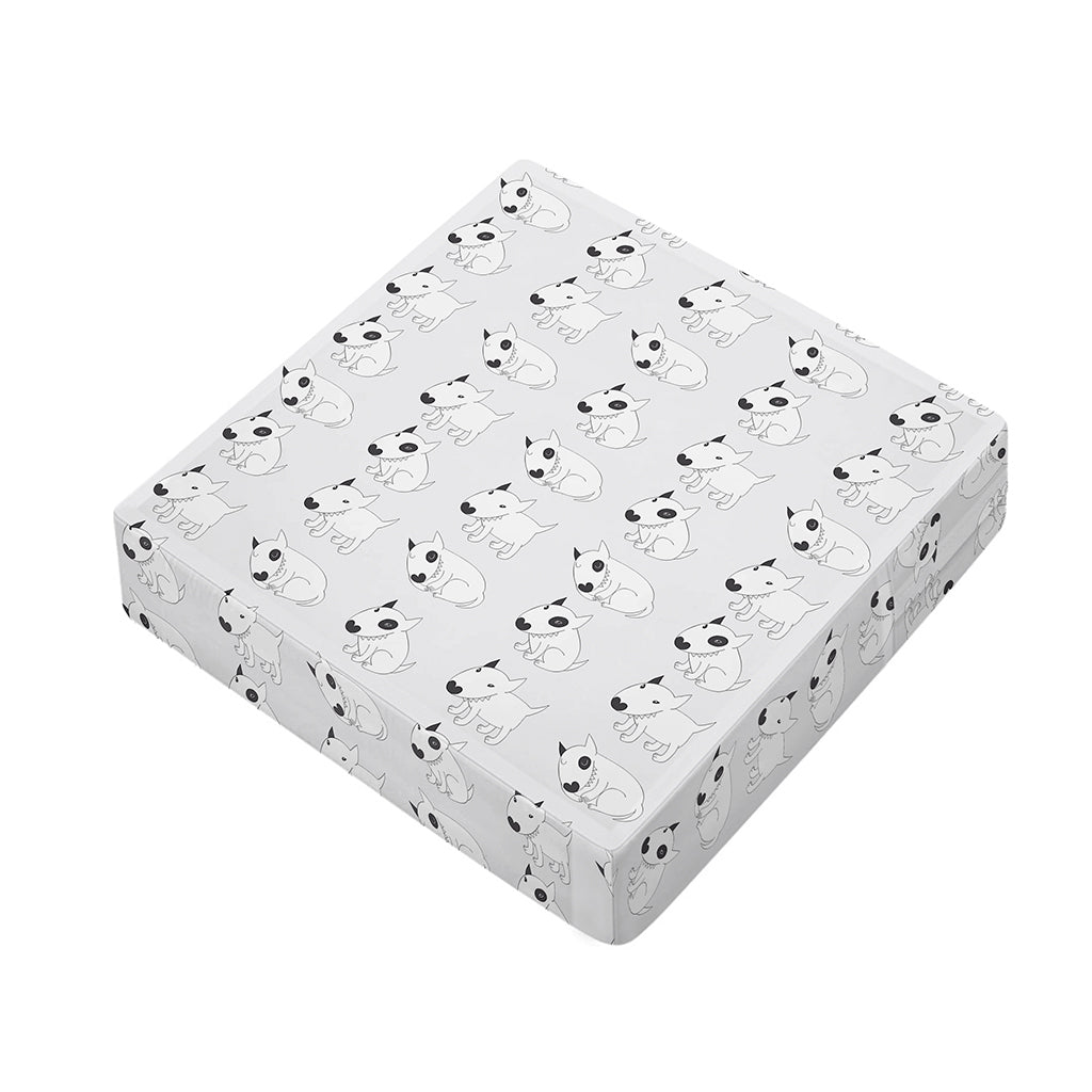 Doodle Bull Terrier Pattern Print Outdoor Seat Cushion Cover