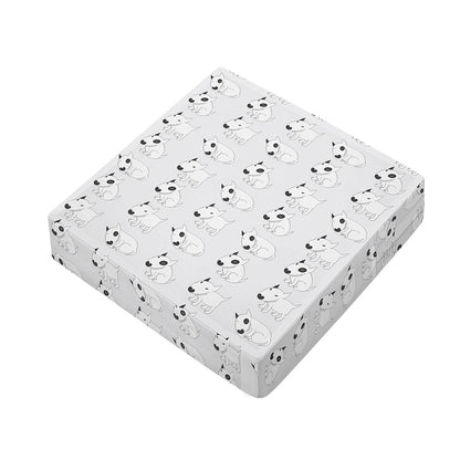 Doodle Bull Terrier Pattern Print Outdoor Seat Cushion Cover