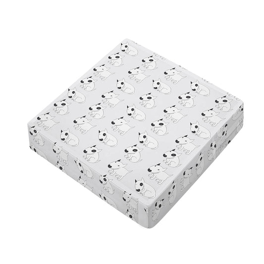 Doodle Bull Terrier Pattern Print Outdoor Seat Cushion Cover