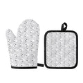 Doodle Bull Terrier Pattern Print Oven Mitt And Pot Holder Set