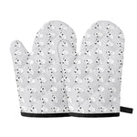 Doodle Bull Terrier Pattern Print Oven Mitts