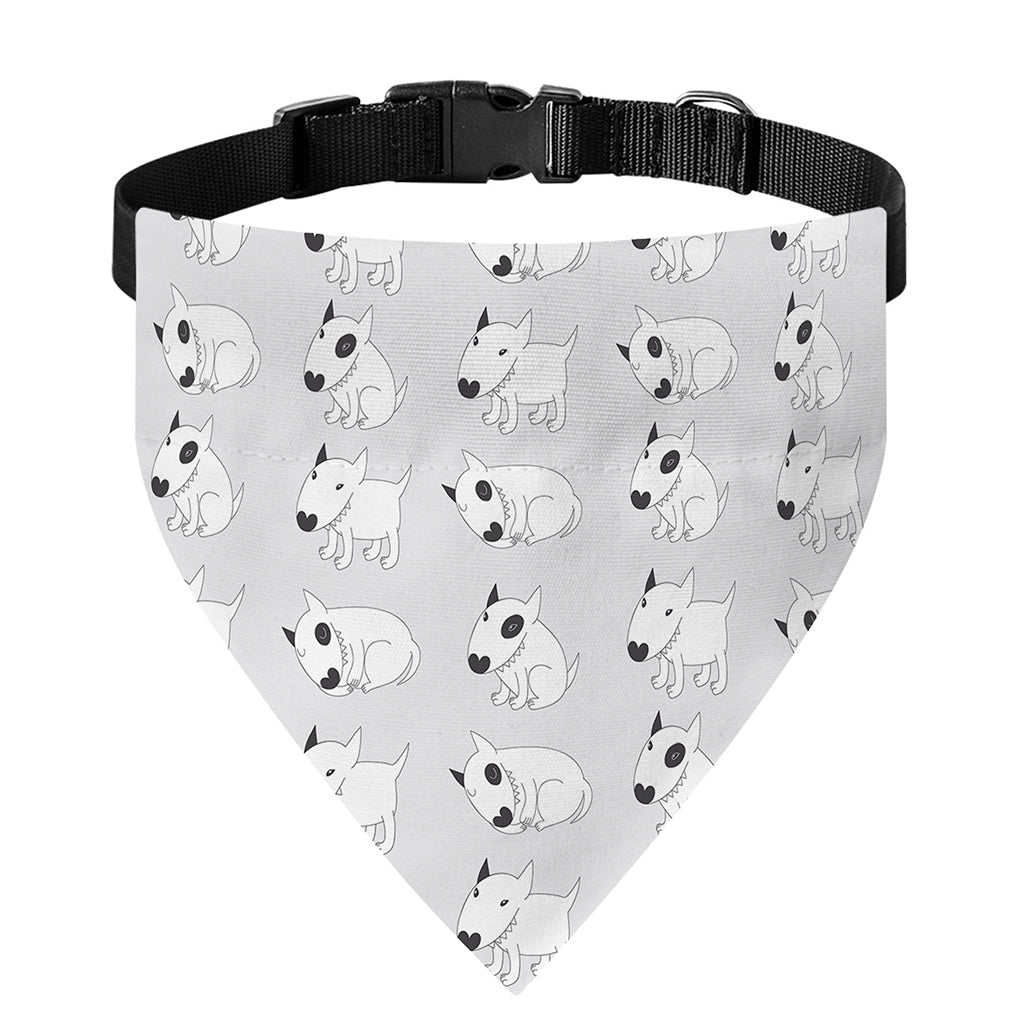 Doodle Bull Terrier Pattern Print Over The Collar Dog Bandana