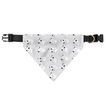 Doodle Bull Terrier Pattern Print Over The Collar Dog Bandana