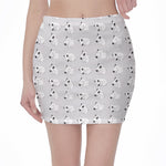 Doodle Bull Terrier Pattern Print Pencil Mini Skirt