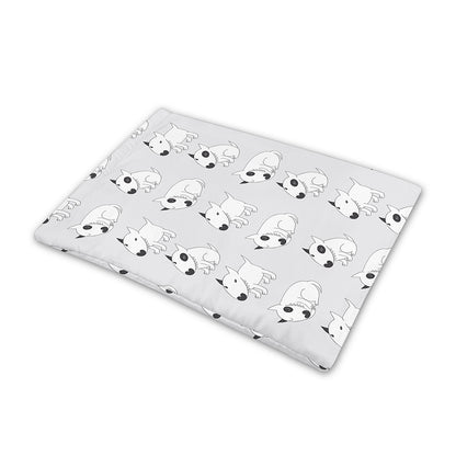 Doodle Bull Terrier Pattern Print Pet Cooling Mat Cover