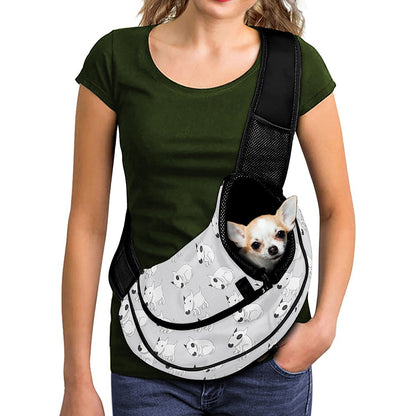 Doodle Bull Terrier Pattern Print Pet Sling Carrier