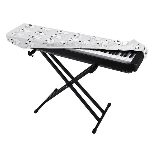 Doodle Bull Terrier Pattern Print Piano Keyboard Cover