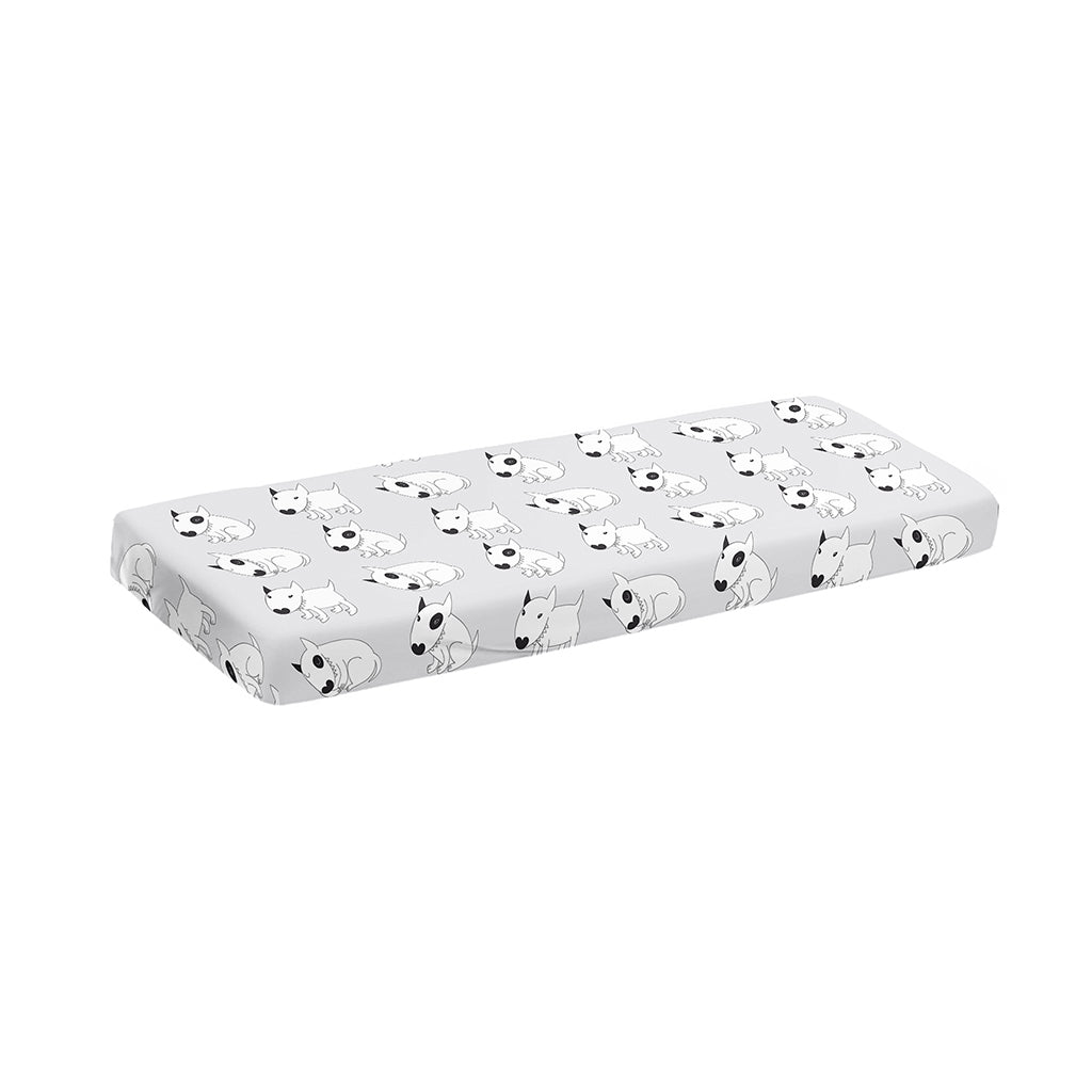 Doodle Bull Terrier Pattern Print Piano Keyboard Cover