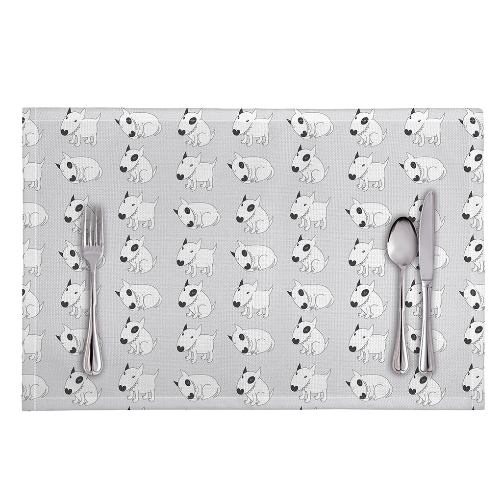 Doodle Bull Terrier Pattern Print Placemat