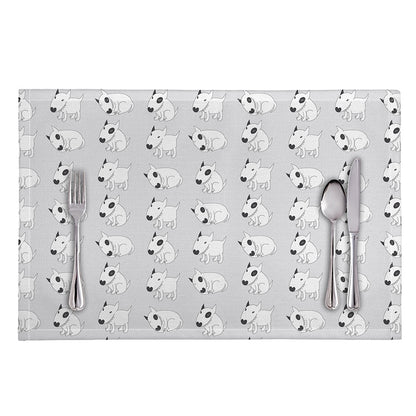 Doodle Bull Terrier Pattern Print Placemat