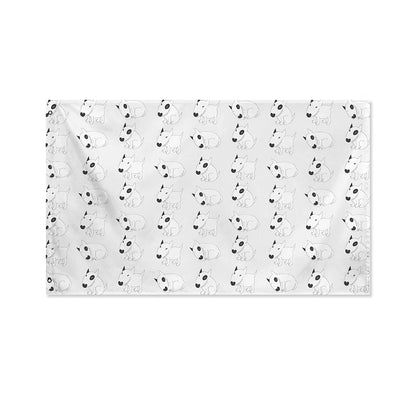 Doodle Bull Terrier Pattern Print Polyester Flag