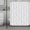 Doodle Bull Terrier Pattern Print Polyester Shower Curtain