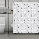 Doodle Bull Terrier Pattern Print Polyester Shower Curtain