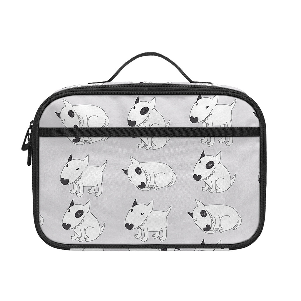 Doodle Bull Terrier Pattern Print Portable Lunch Bag