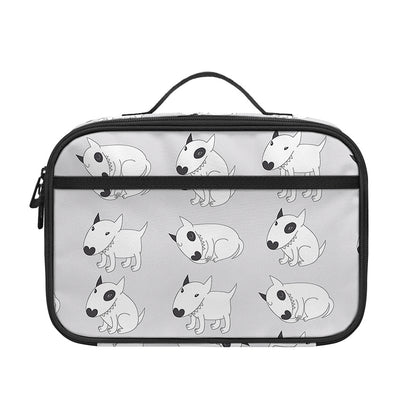 Doodle Bull Terrier Pattern Print Portable Lunch Bag