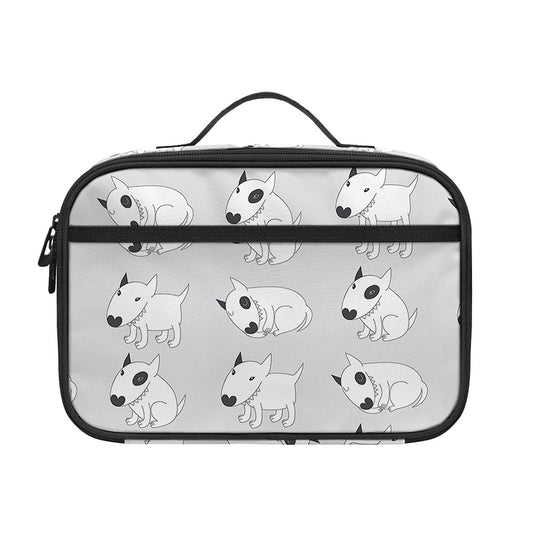Doodle Bull Terrier Pattern Print Portable Lunch Bag
