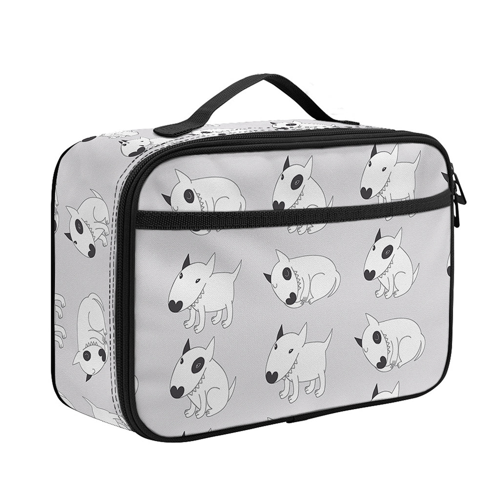 Doodle Bull Terrier Pattern Print Portable Lunch Bag