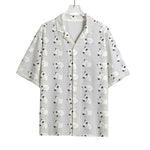 Doodle Bull Terrier Pattern Print Rayon Hawaiian Shirt