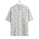 Doodle Bull Terrier Pattern Print Rayon Hawaiian Shirt