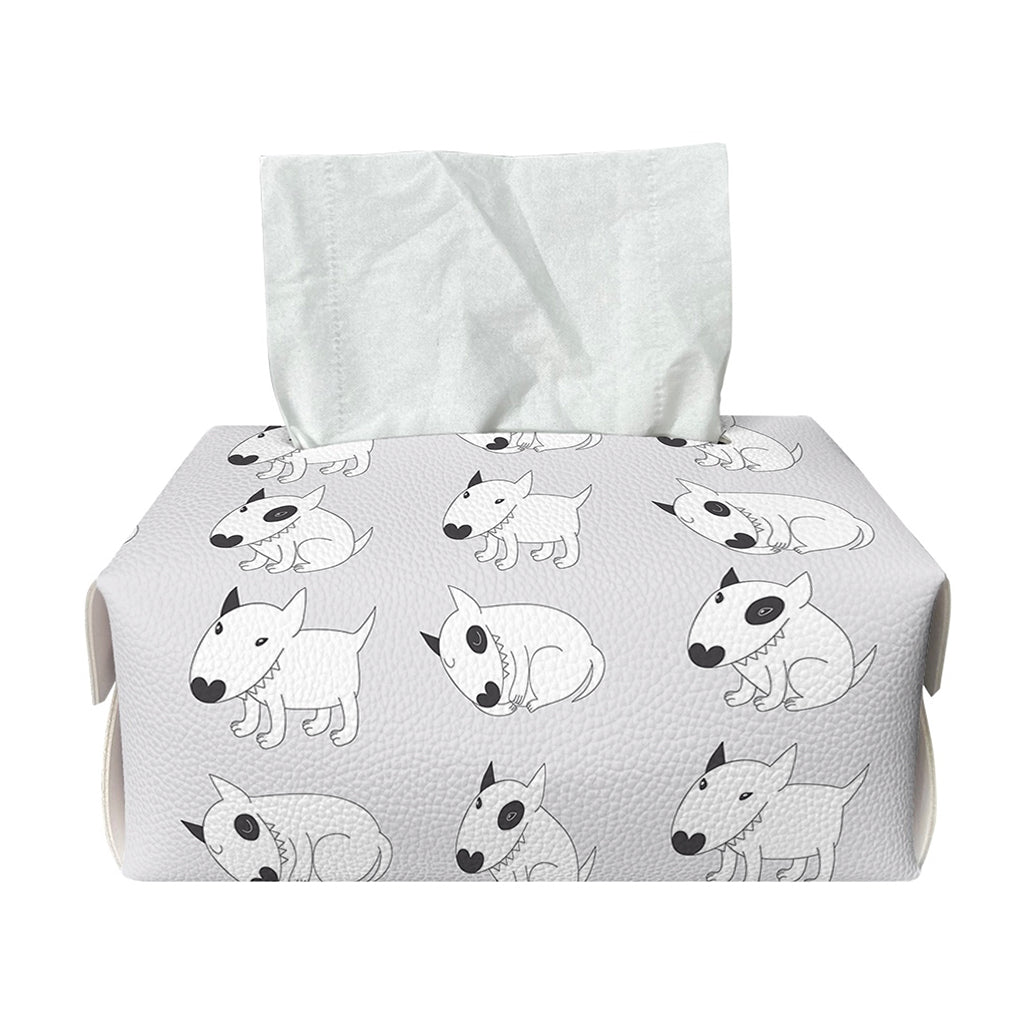 Doodle Bull Terrier Pattern Print Rectangle Tissue Box Cover