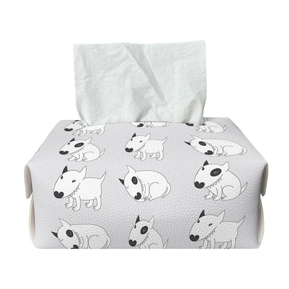 Doodle Bull Terrier Pattern Print Rectangle Tissue Box Cover