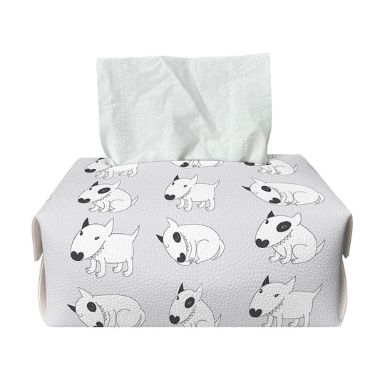 Doodle Bull Terrier Pattern Print Rectangle Tissue Box Cover