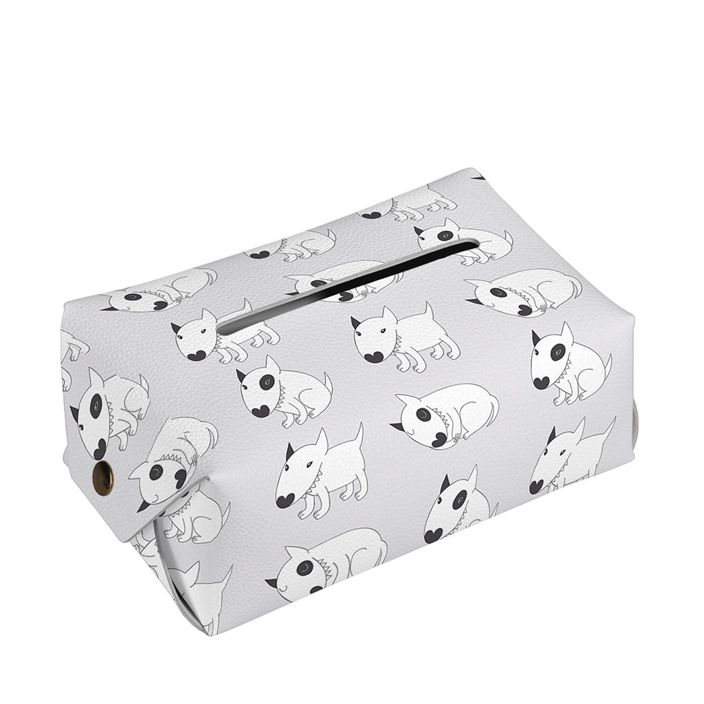 Doodle Bull Terrier Pattern Print Rectangle Tissue Box Cover