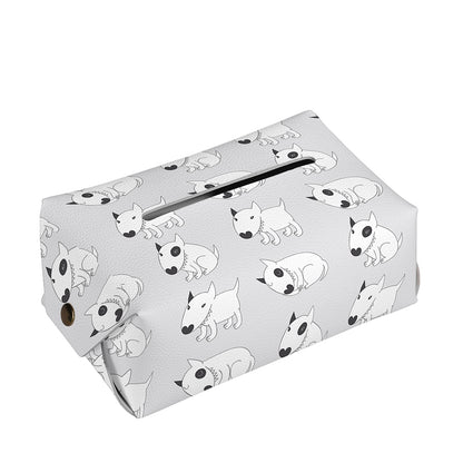 Doodle Bull Terrier Pattern Print Rectangle Tissue Box Cover