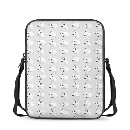 Doodle Bull Terrier Pattern Print Rectangular Crossbody Bag
