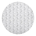 Doodle Bull Terrier Pattern Print Round Blanket