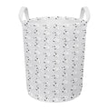 Doodle Bull Terrier Pattern Print Round Laundry Basket