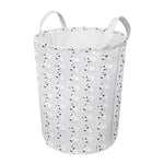 Doodle Bull Terrier Pattern Print Round Laundry Basket